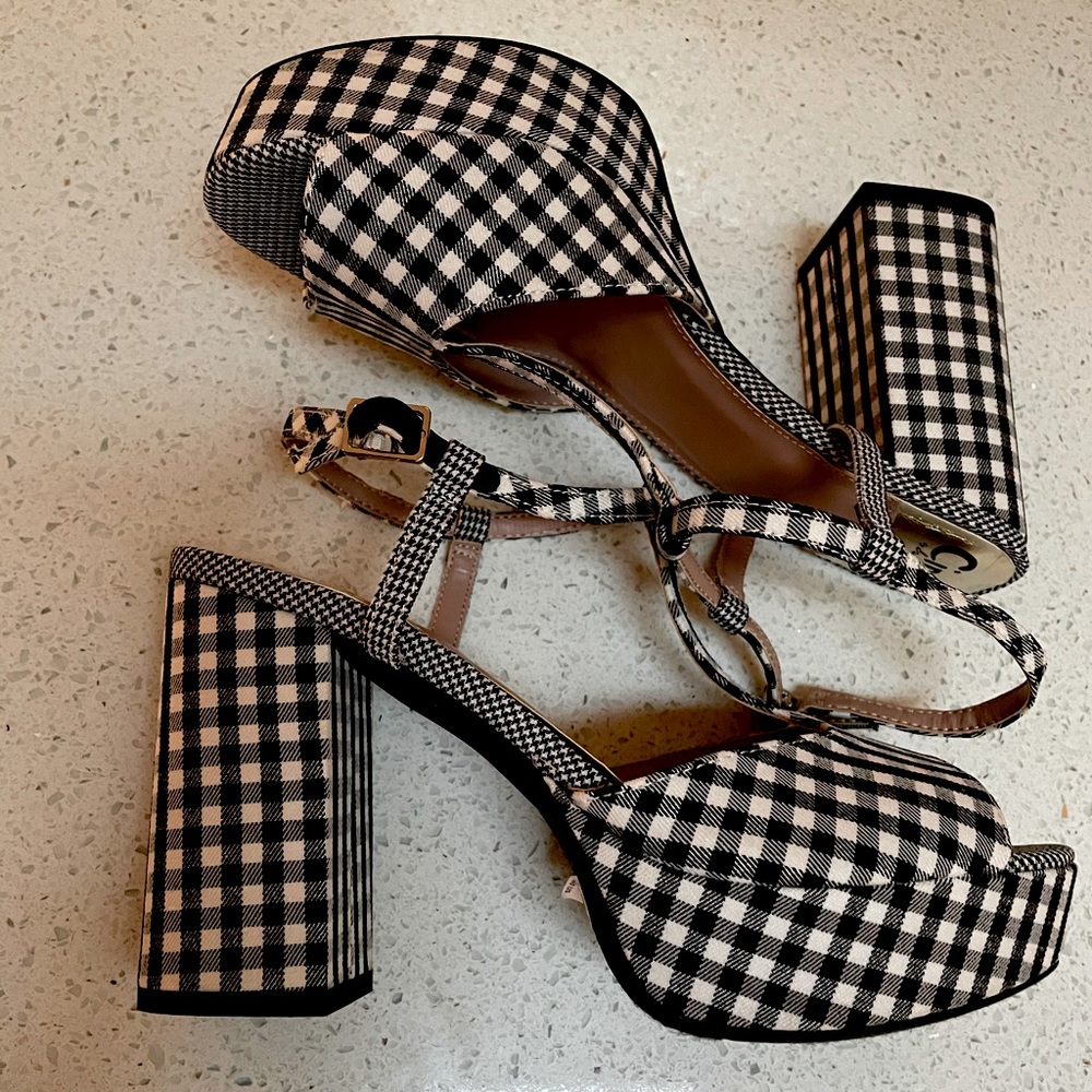 Circus Sam Edelman Gingham platform sandals NWOT